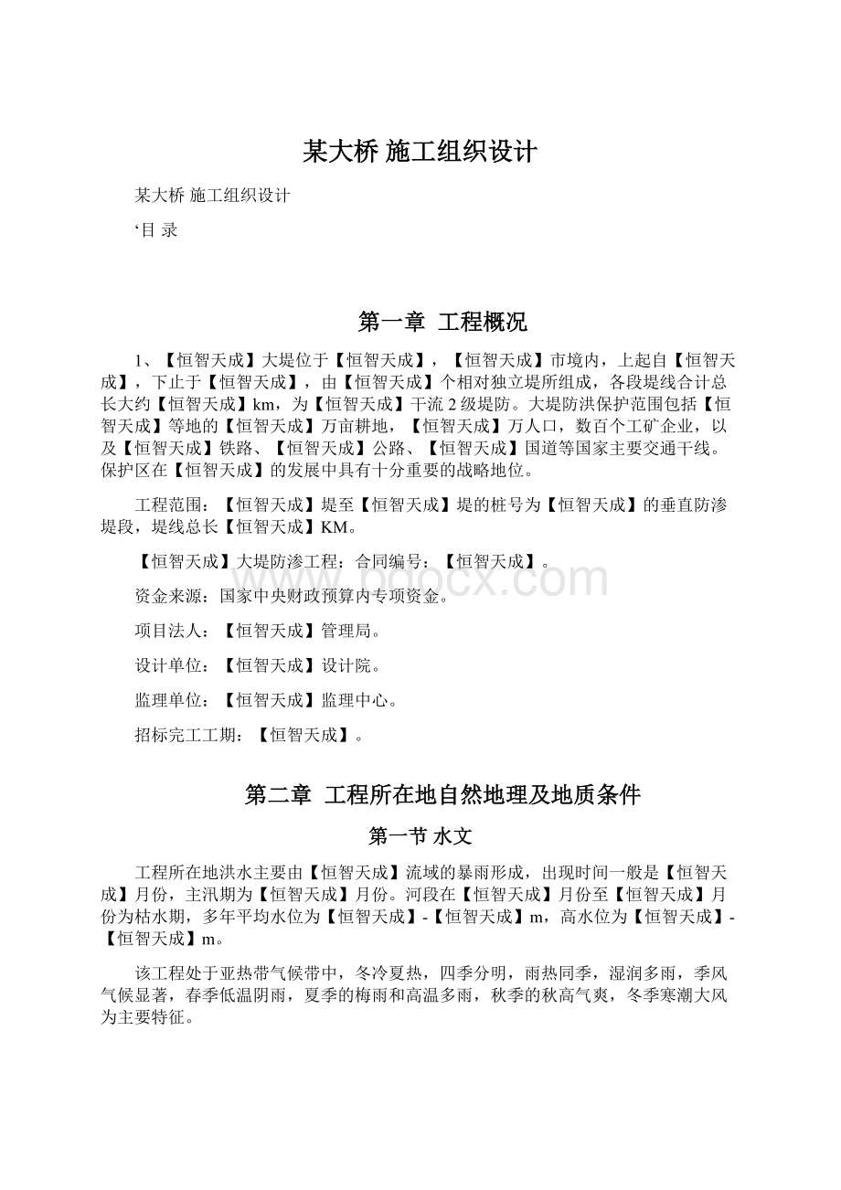 某大桥 施工组织设计文档格式.docx