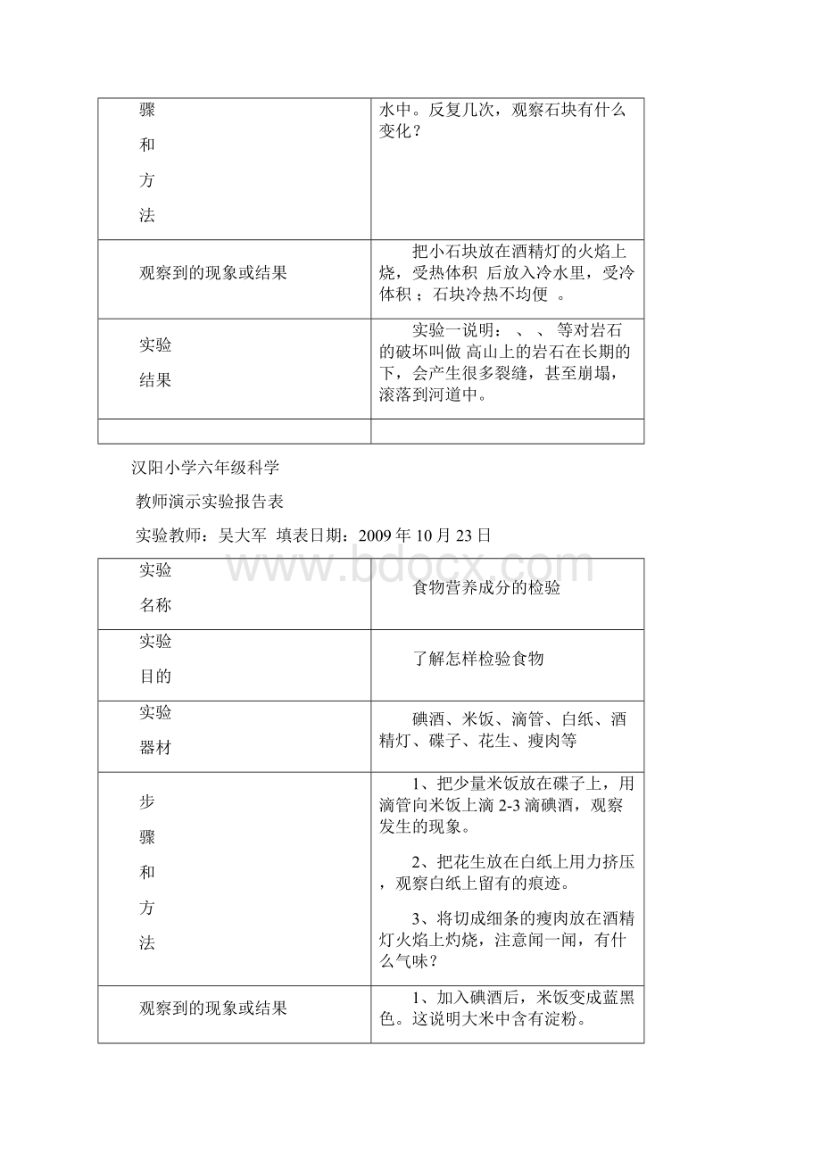 六年级科学教师演示实验报告表1.docx_第3页