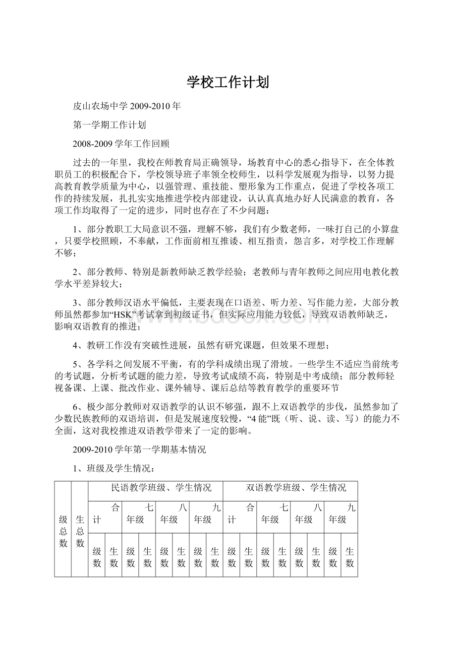 学校工作计划Word文件下载.docx