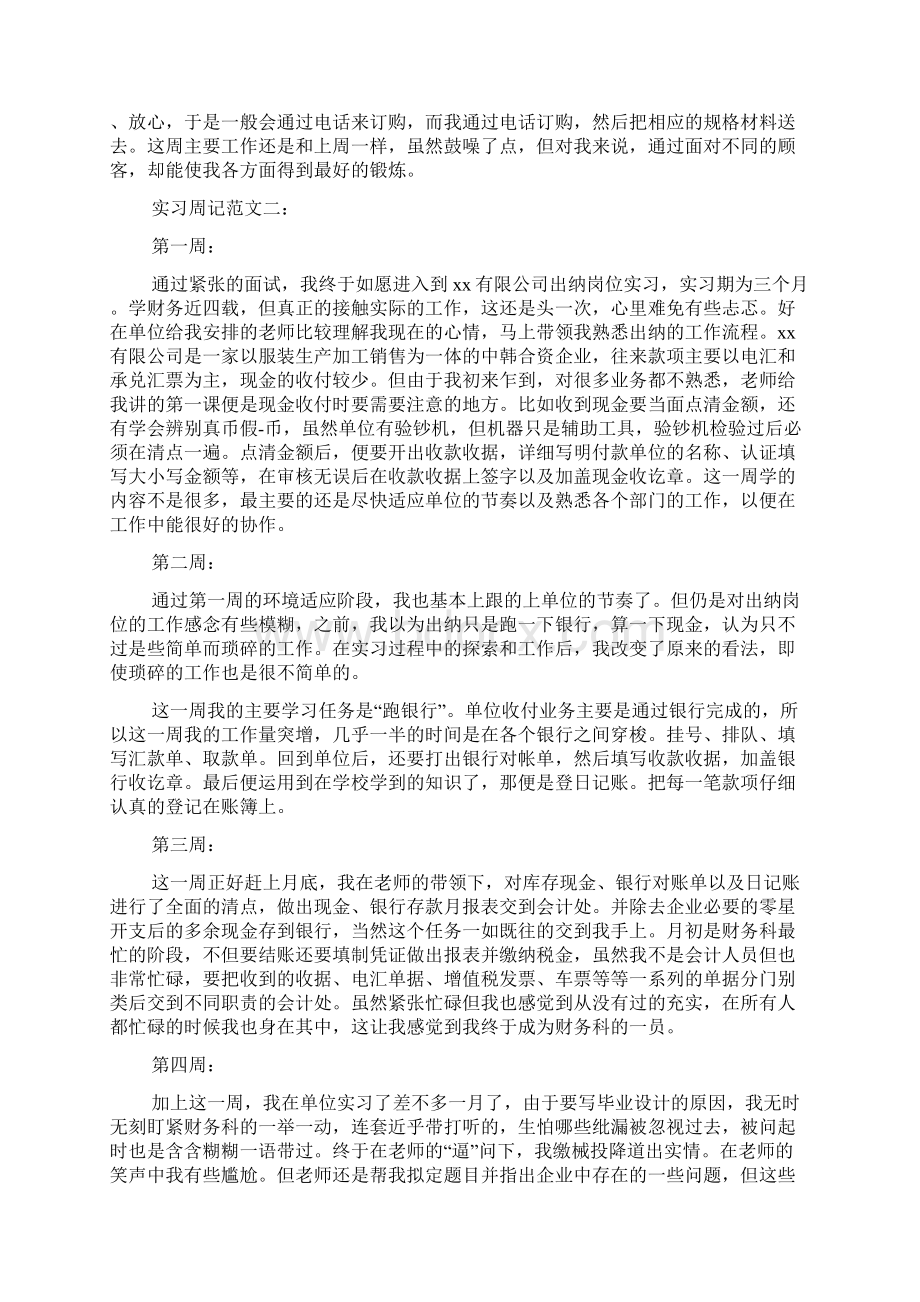 实习周记20篇Word文档格式.docx_第2页