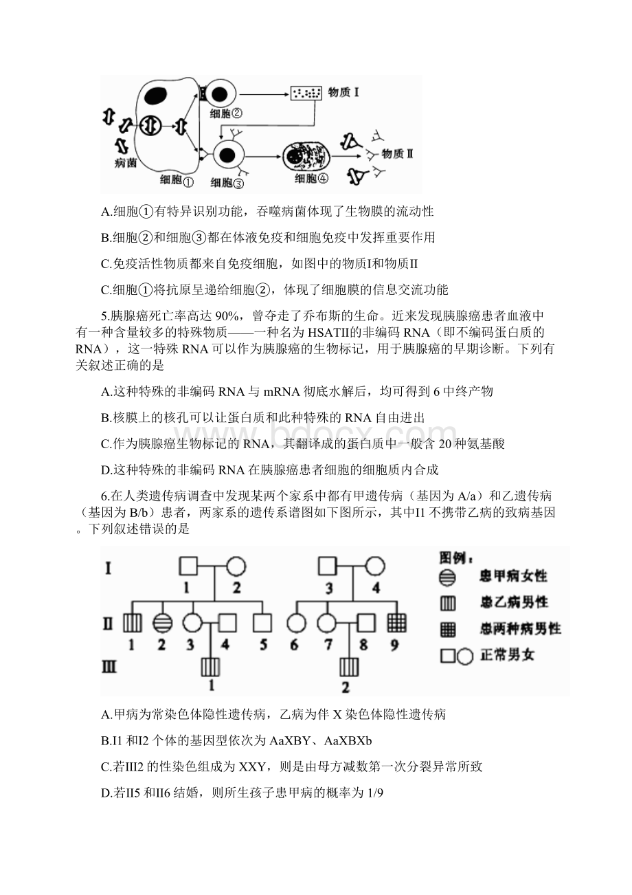 届高三下学期第二次模拟考试理科综合试题生物试题 含答案Word文档格式.docx_第2页