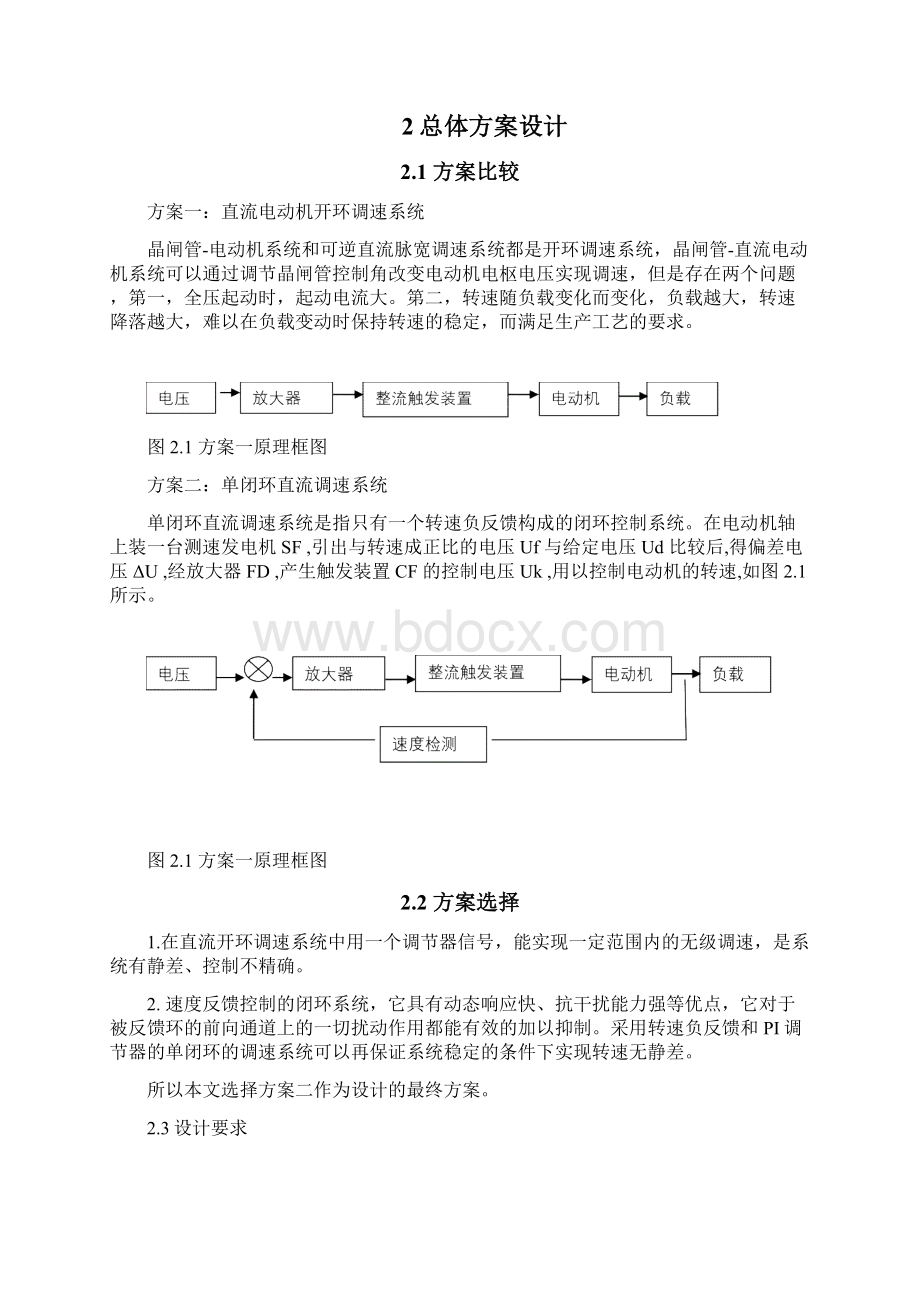 带转速负反馈的有静差直流调速系统仿真Word文档格式.docx_第2页