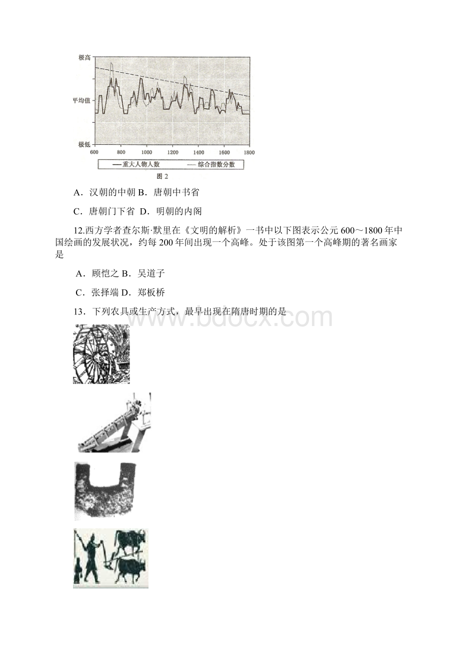 高三历史期中考试及答案.docx_第3页