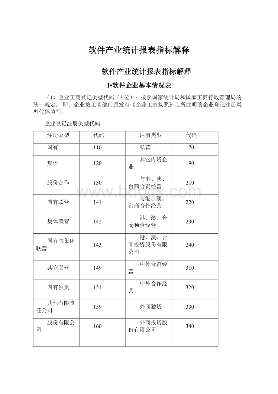 软件产业统计报表指标解释.docx_第1页