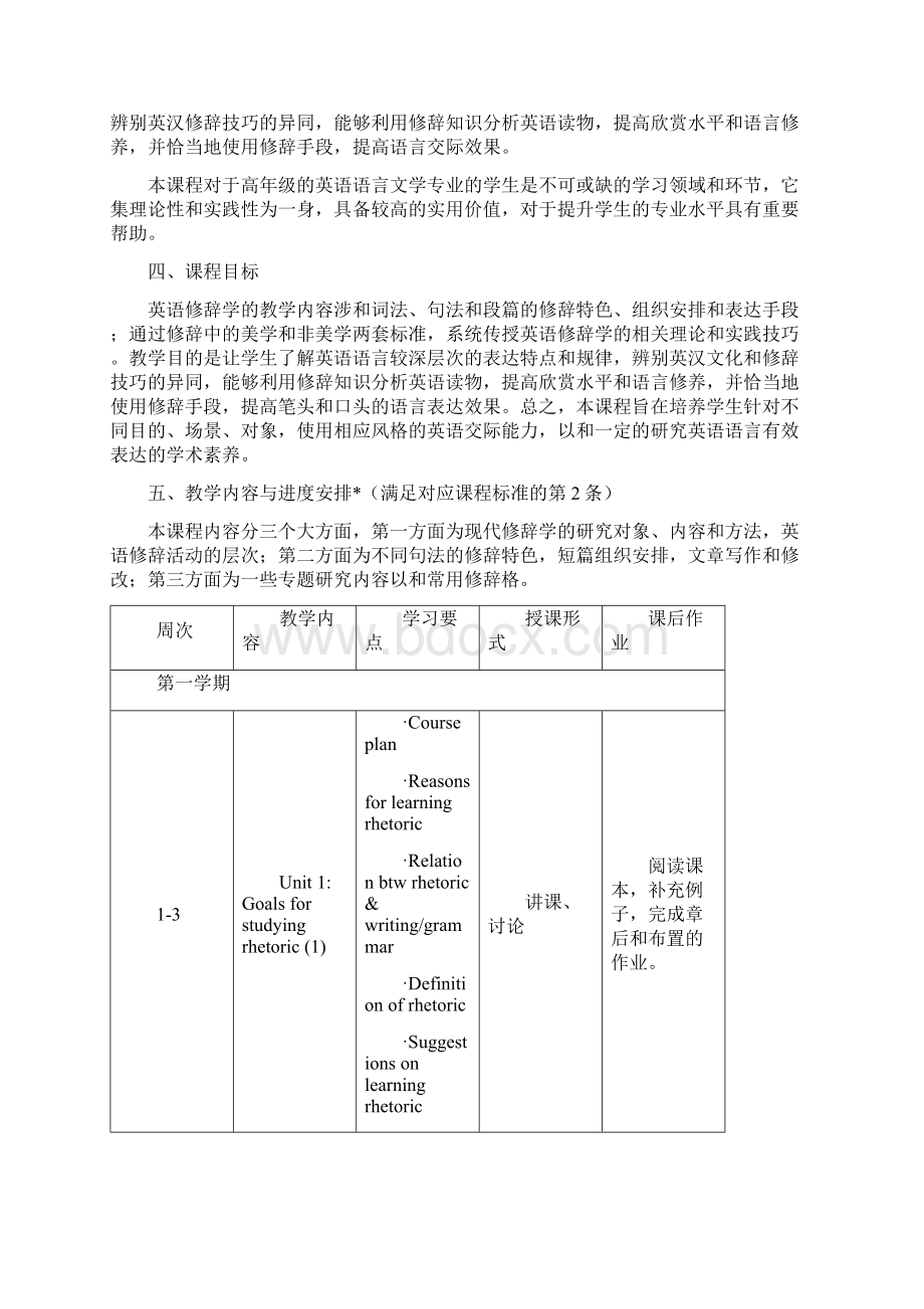 英语修辞学课程教学大纲Word格式.docx_第2页