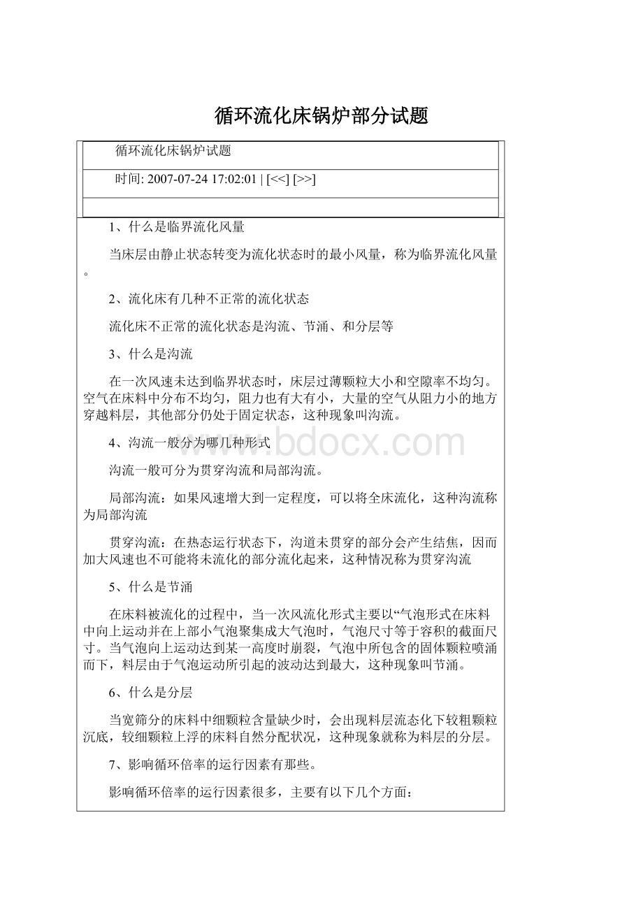 循环流化床锅炉部分试题.docx