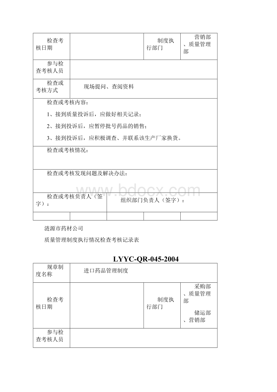 质量管理制度执行情况检查考核记录表全.docx_第3页