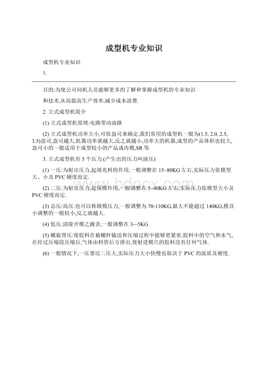 成型机专业知识Word格式文档下载.docx