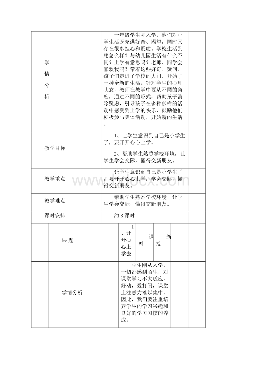 教学设计部编版人教版小学一年级上册《道德与法治》教案全册.docx_第3页