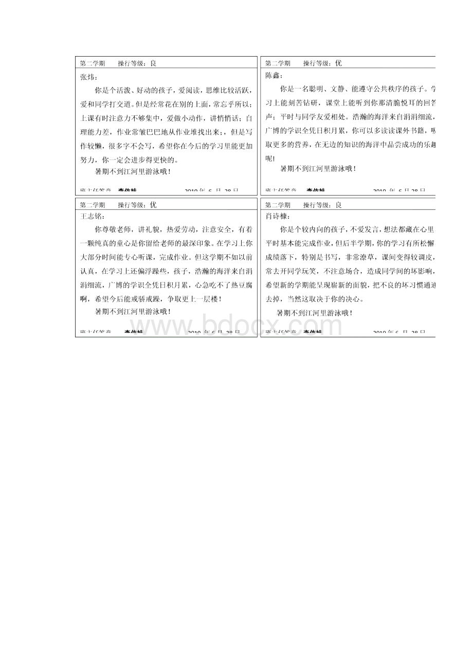 四年级下学生评语.docx_第2页