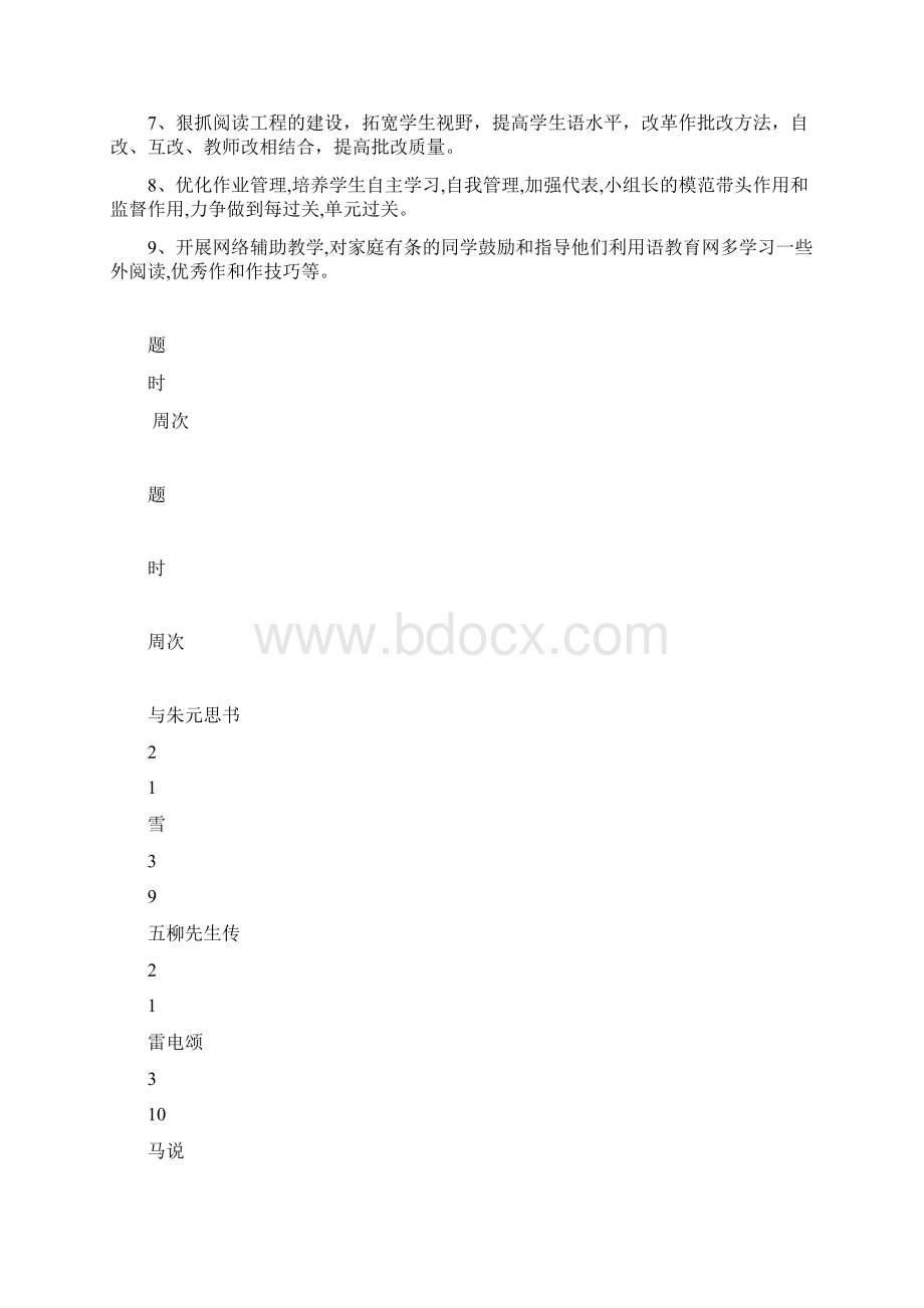 二0一0年上期实验班语文教学计划.docx_第3页