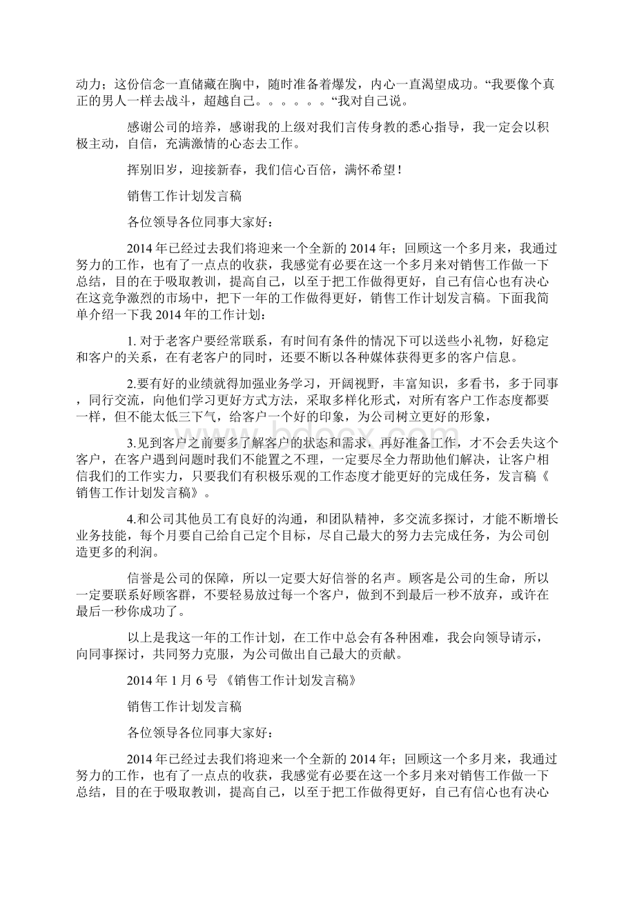 销售工作总结发言稿精选多篇Word文档格式.docx_第2页