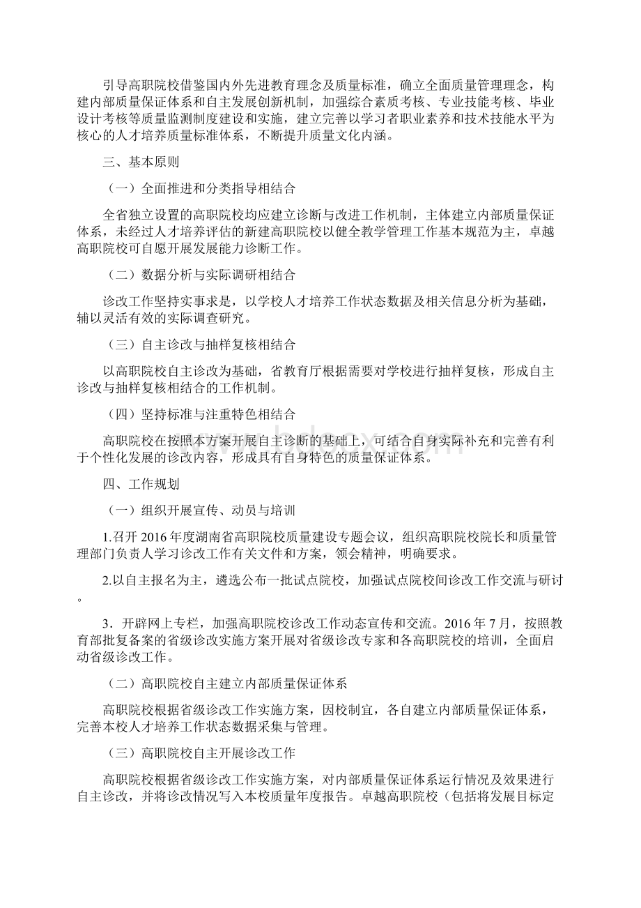 湖南省高等职业院校内部质量保证体系诊断与改进工作实施方案.docx_第2页