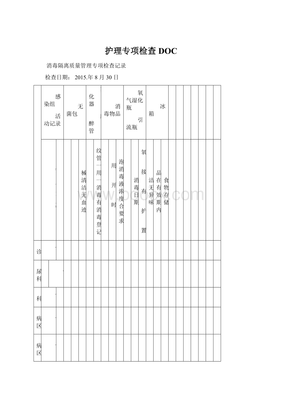 护理专项检查DOCWord文档格式.docx_第1页