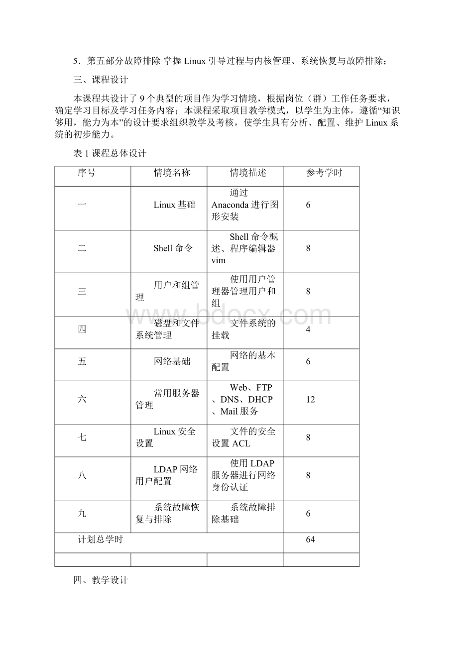 《Linux系统管理》课程标准Word文件下载.docx_第2页