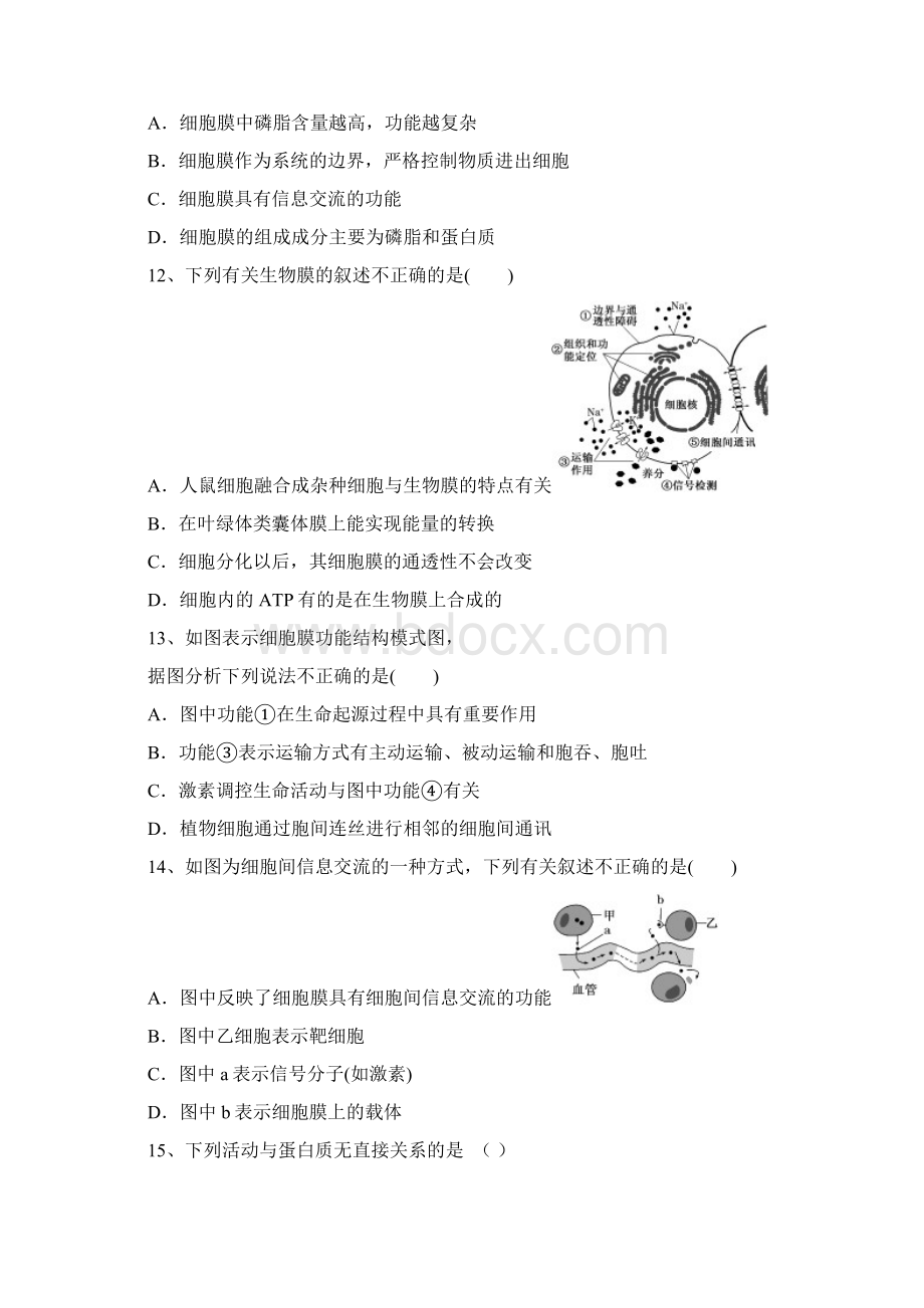 生物山东省威海市乳山市第一中学届高三月考Word格式文档下载.docx_第3页