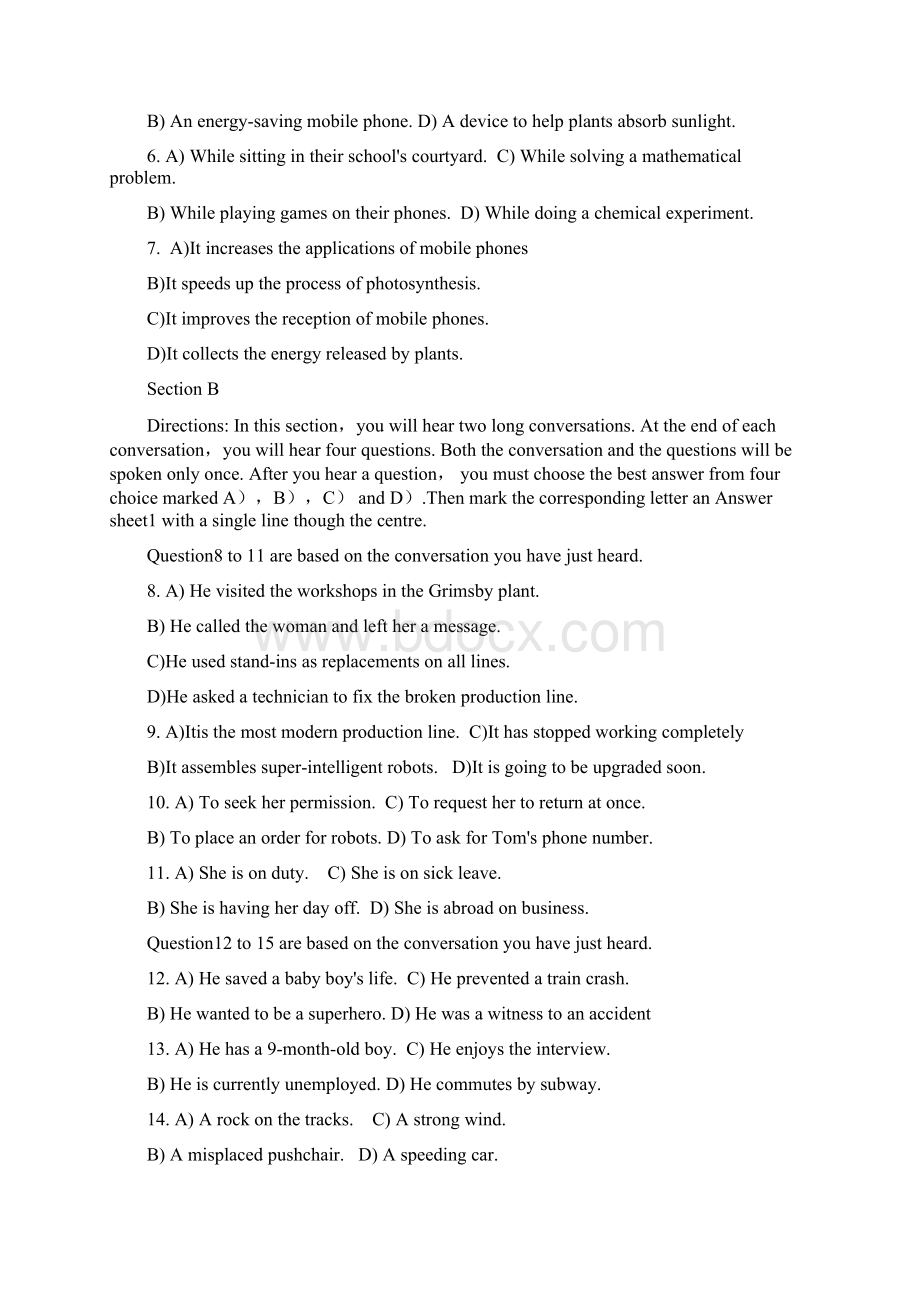 大学英语四级第二套真题和答案.docx_第2页