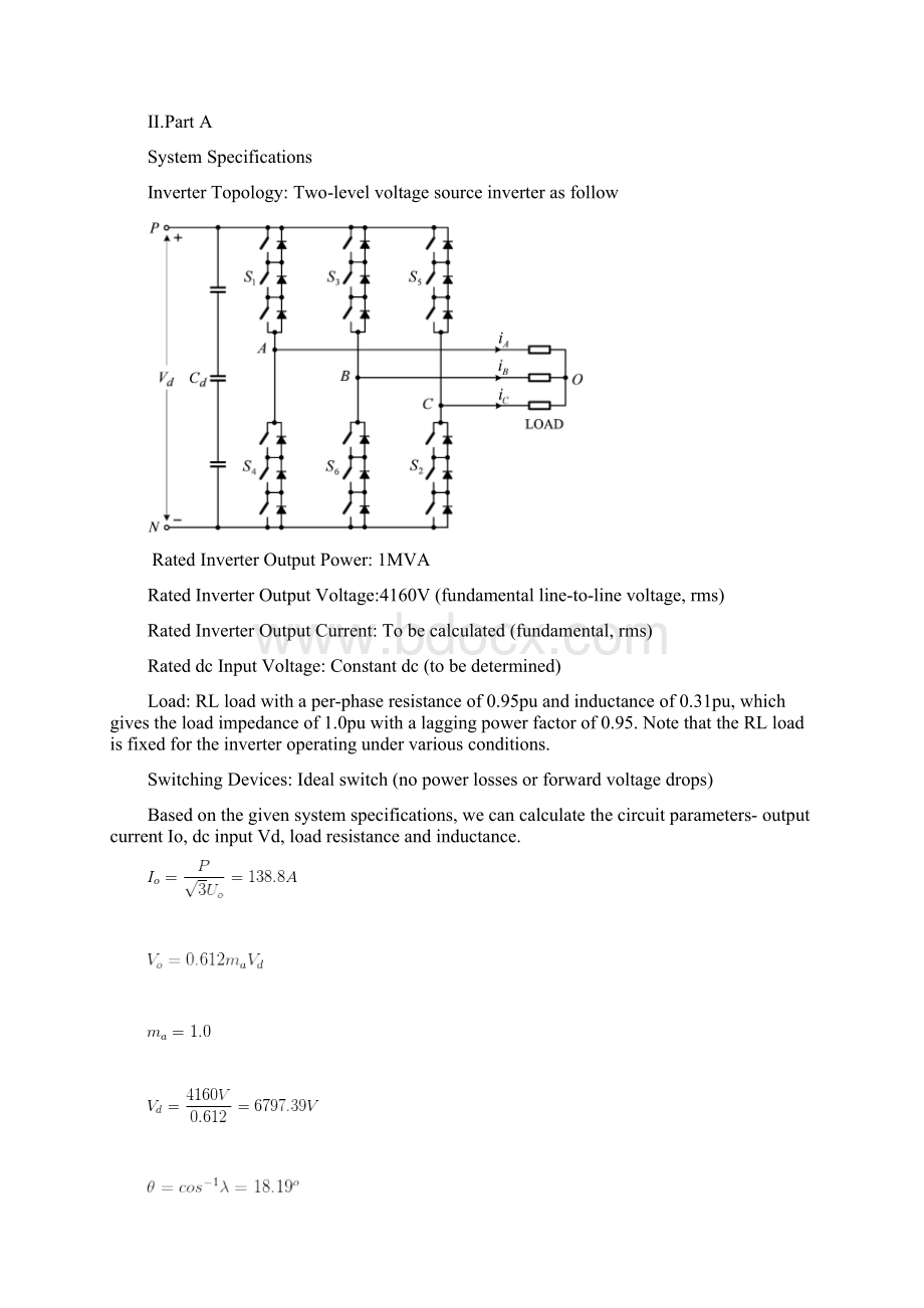 大功率变流技术Project1 SPWM Control Schemes for TwoLevel Voltage Source Inverter.docx_第2页