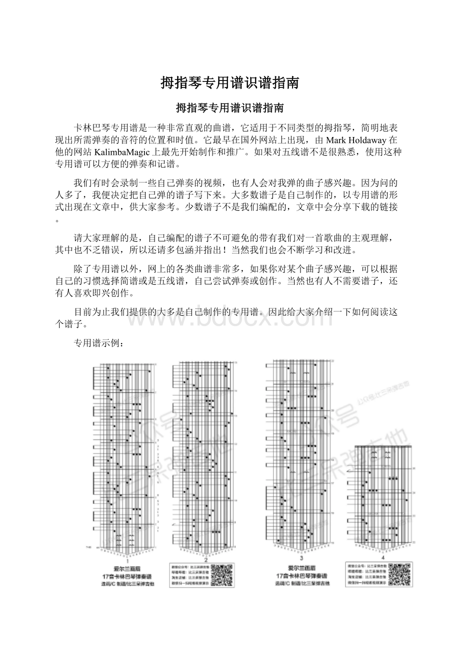 拇指琴专用谱识谱指南.docx_第1页