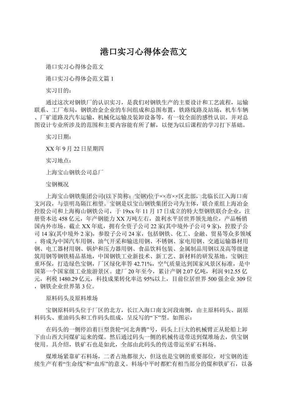 港口实习心得体会范文.docx