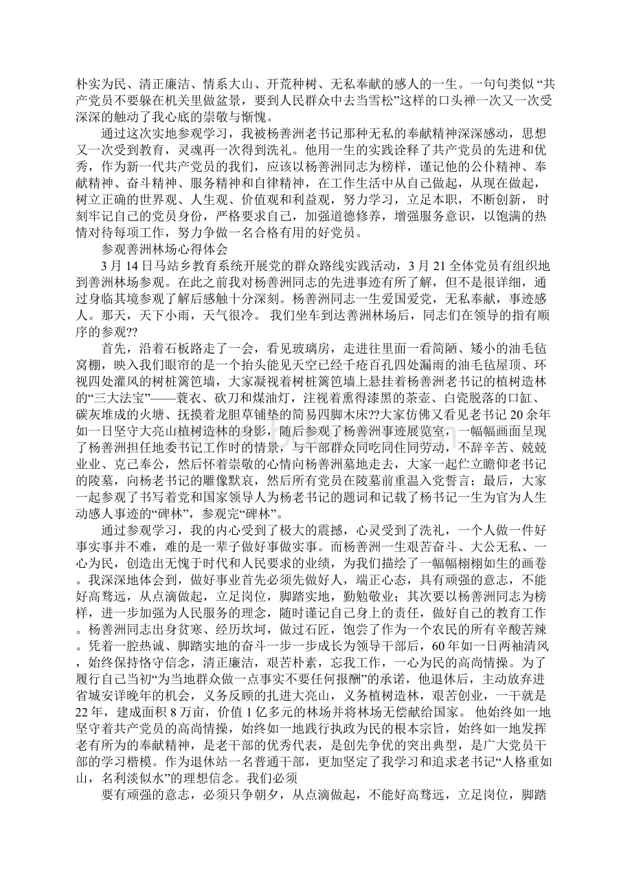 善洲林场心得体会分享文档格式.docx_第3页