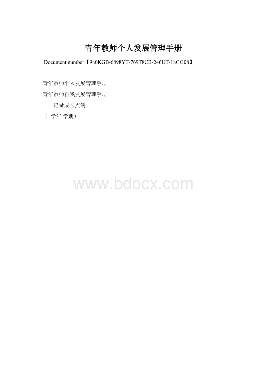 青年教师个人发展管理手册Word文件下载.docx