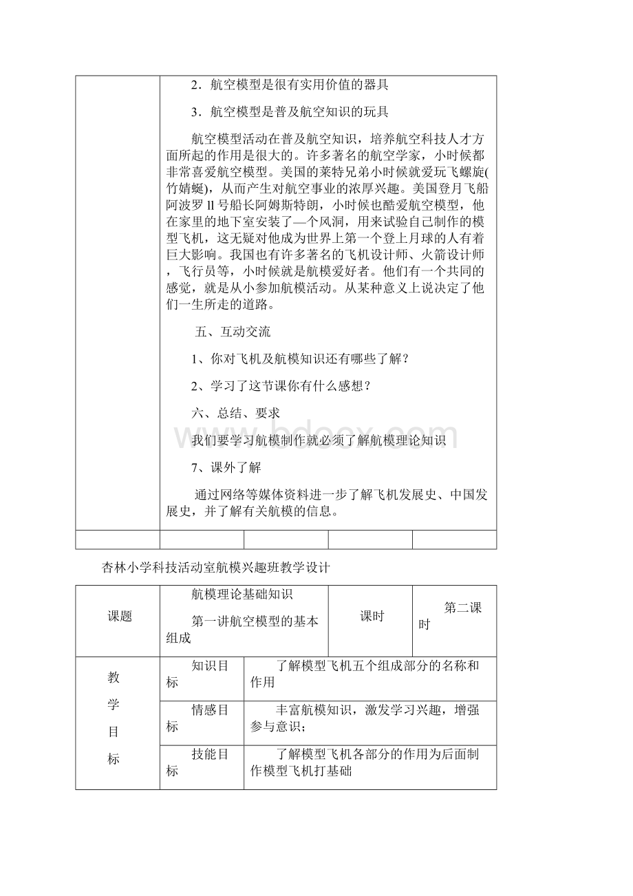 xx小学科技辅导航模教案.docx_第2页