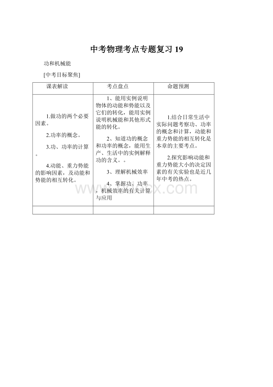 中考物理考点专题复习19.docx