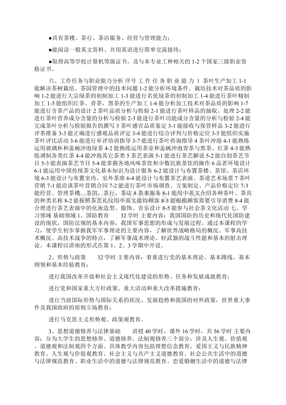 茶文化人才培养方案共27页Word文件下载.docx_第2页