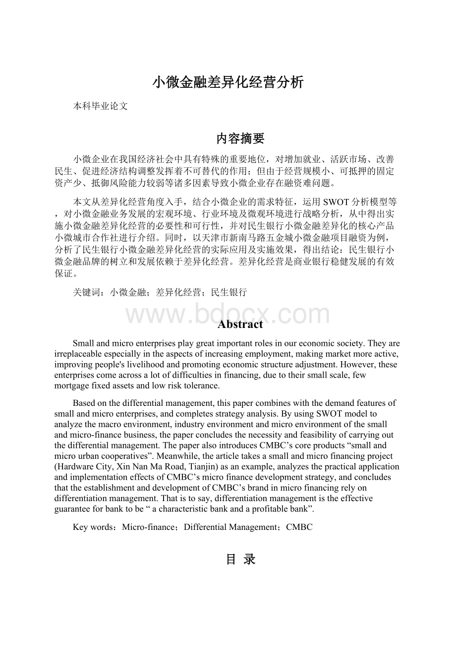 小微金融差异化经营分析文档格式.docx