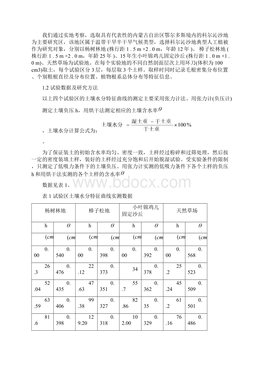 基于样条插值方法的干旱半干旱区植被根系层土壤水分特性的研究新2Word文档格式.docx_第2页