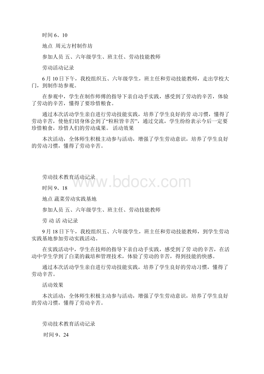 完整word版学生劳动技术教育活动记录Word文档下载推荐.docx_第2页