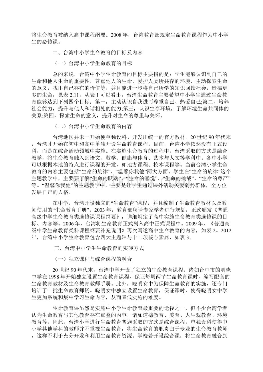 台湾中小学生命教育的探析及其启示Word文档下载推荐.docx_第2页