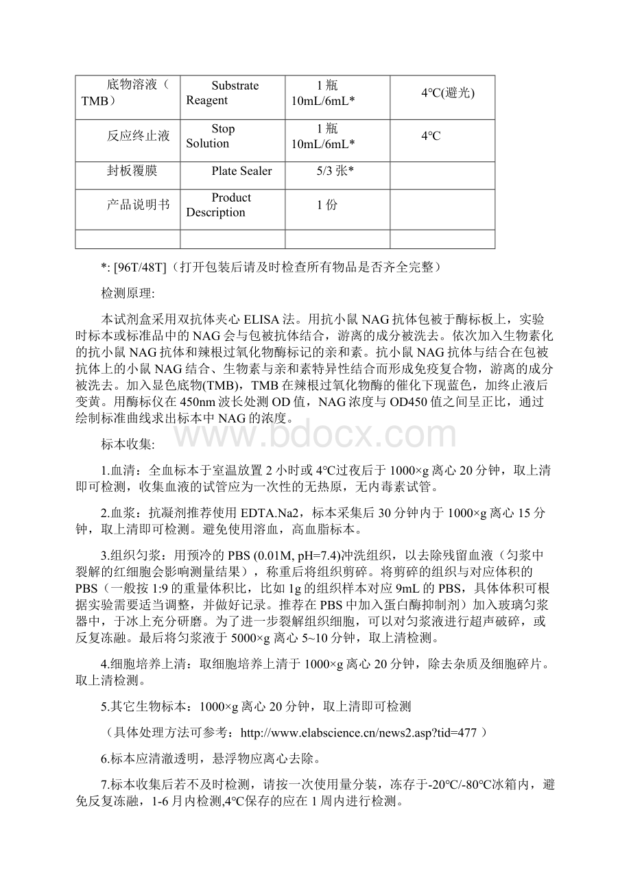 小鼠N乙酰βD氨基葡萄糖苷酶NAGELISA试剂盒说明书文档格式.docx_第2页