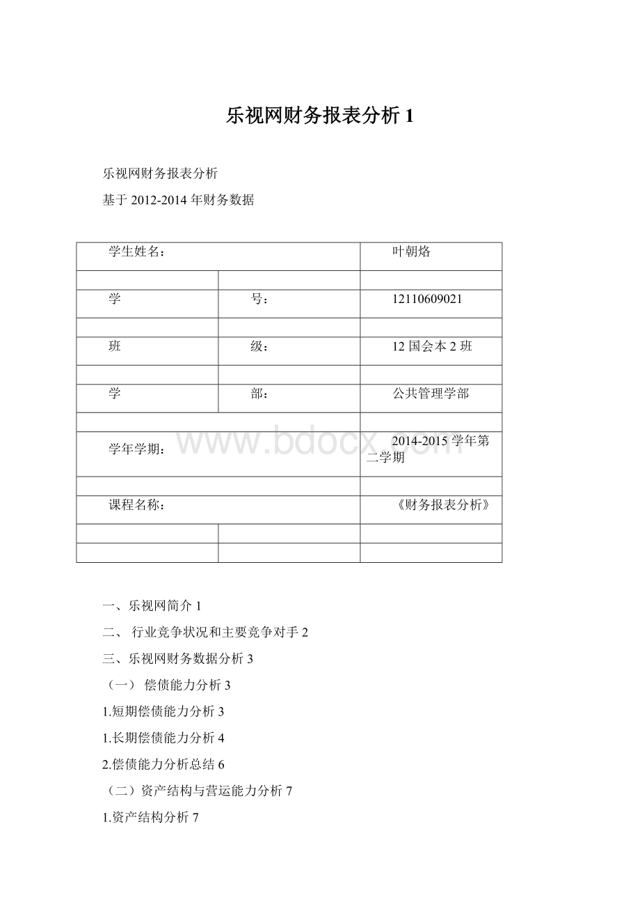 乐视网财务报表分析1.docx