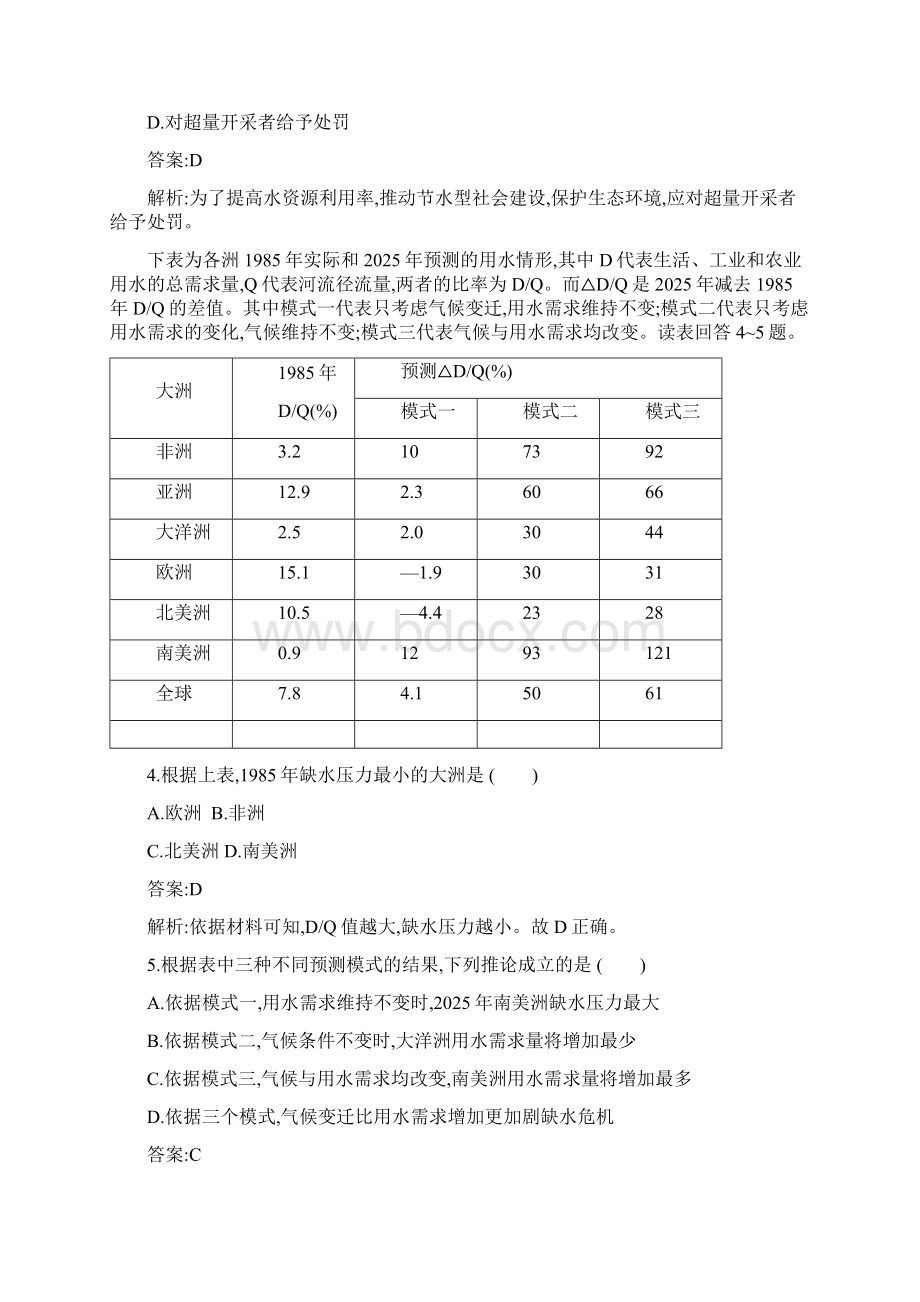 届高三地理复习训练水循环和水资源利用.docx_第2页