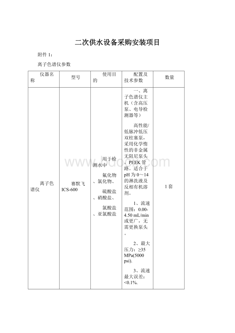 二次供水设备采购安装项目.docx_第1页