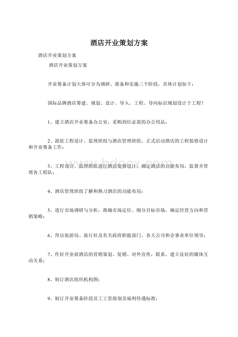 酒店开业策划方案Word文档格式.docx