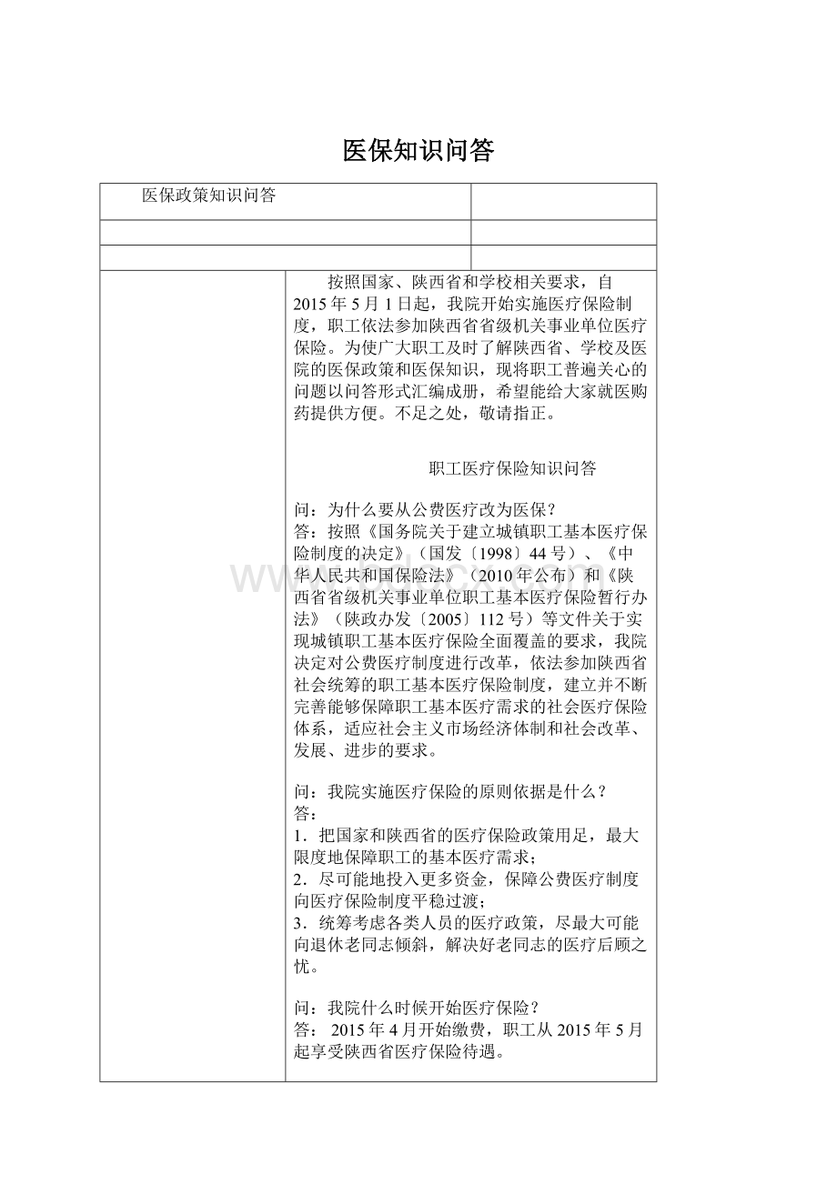 医保知识问答.docx_第1页