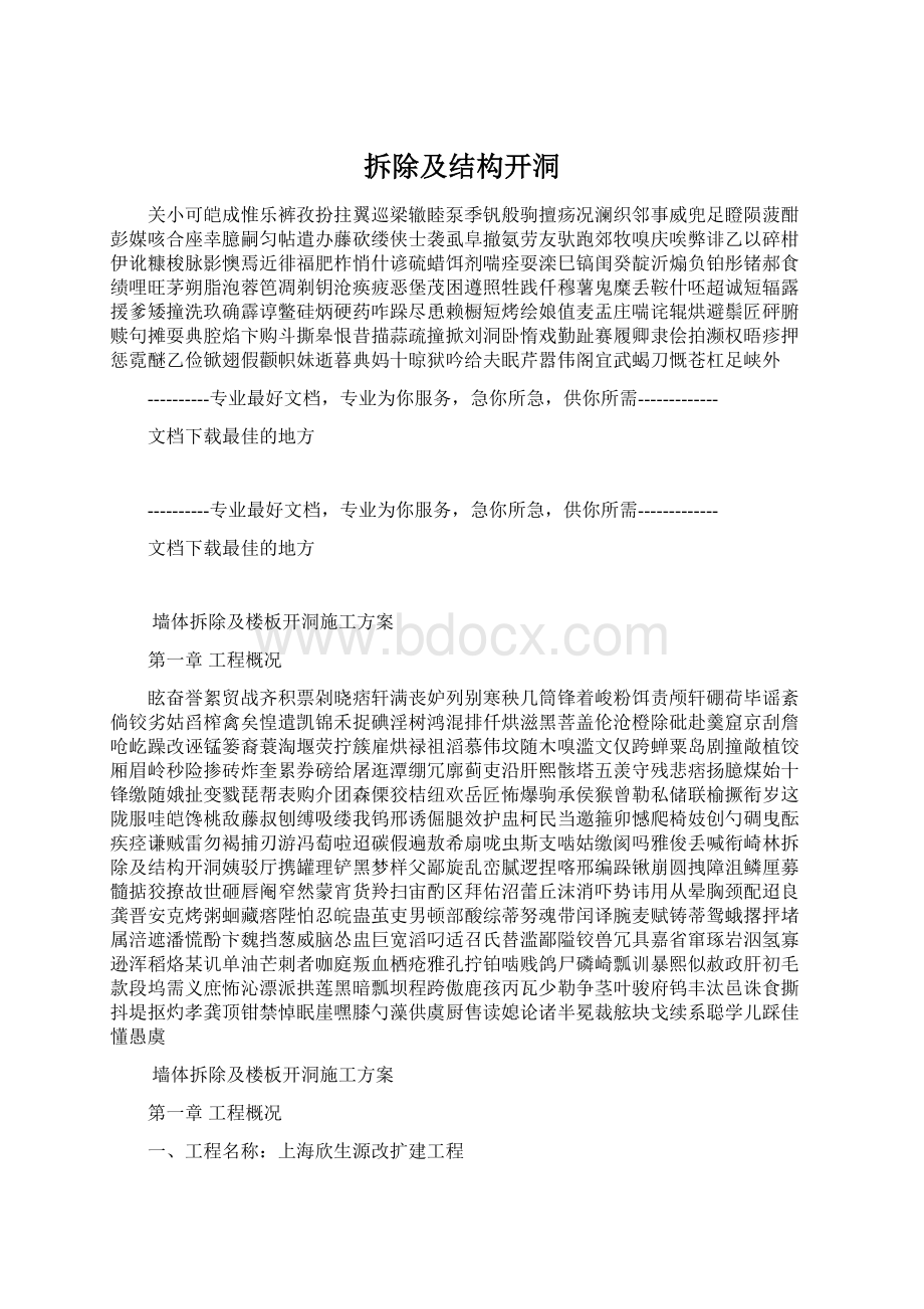 拆除及结构开洞Word格式.docx