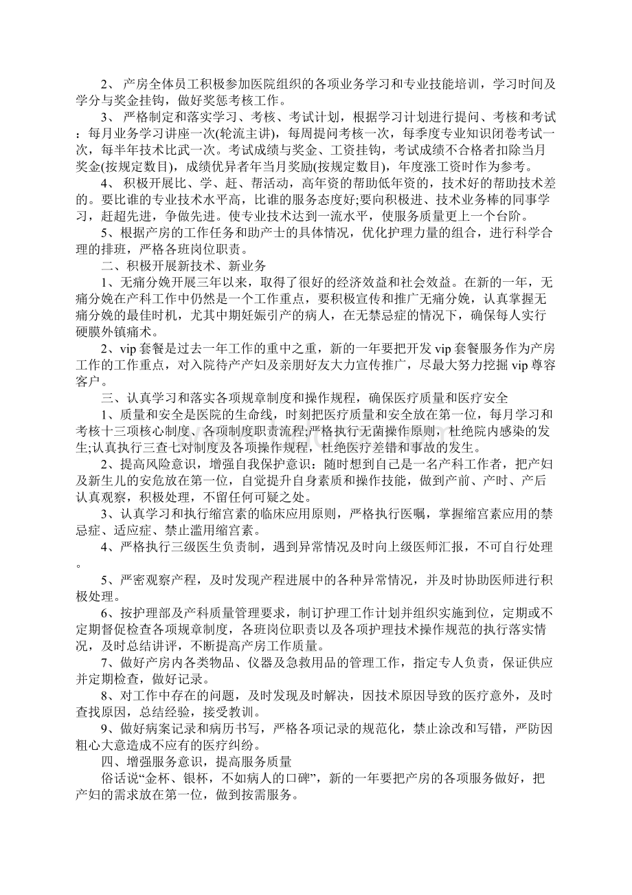 妇产科年度工作计划范文新版Word文档下载推荐.docx_第2页