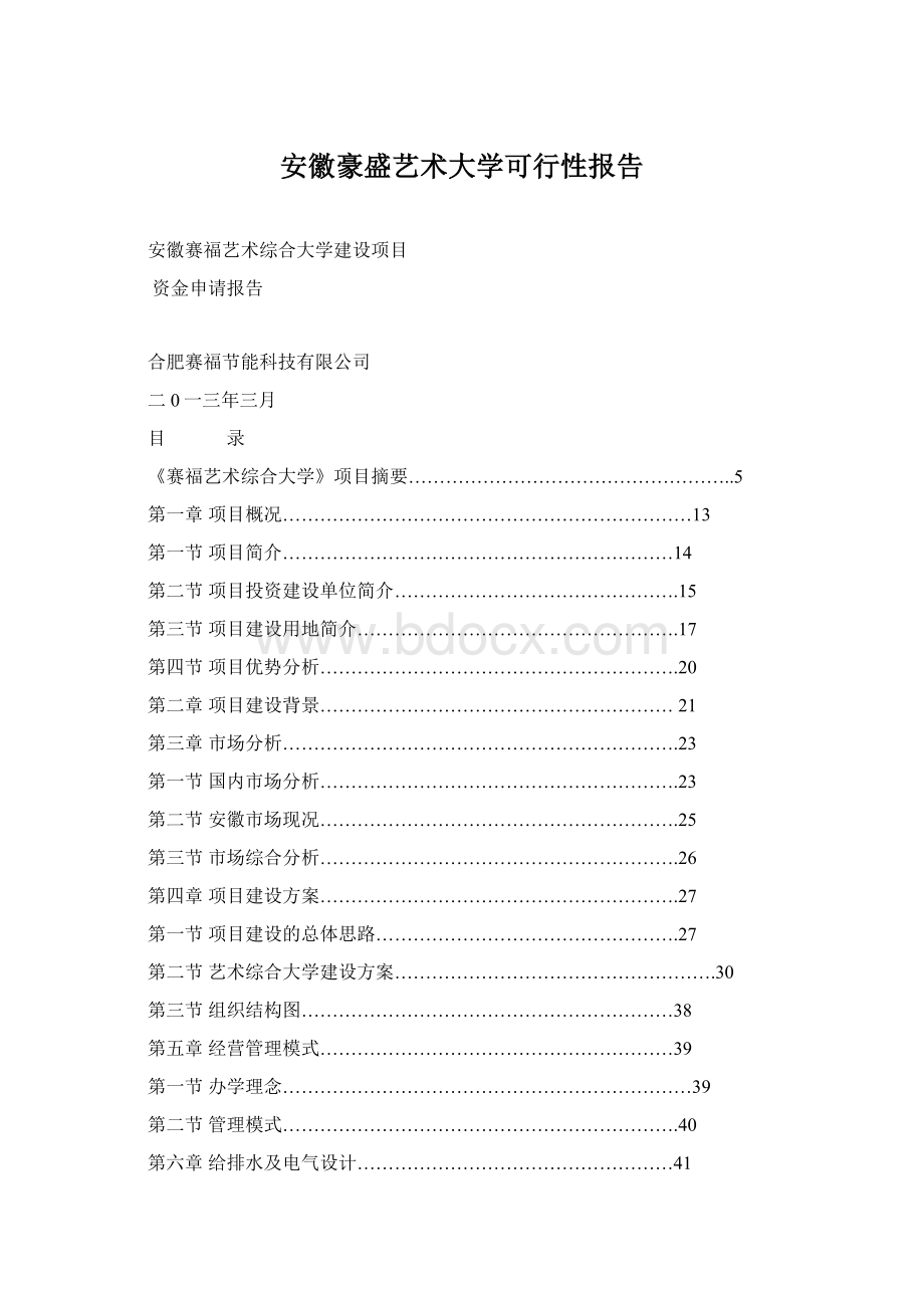 安徽豪盛艺术大学可行性报告Word下载.docx