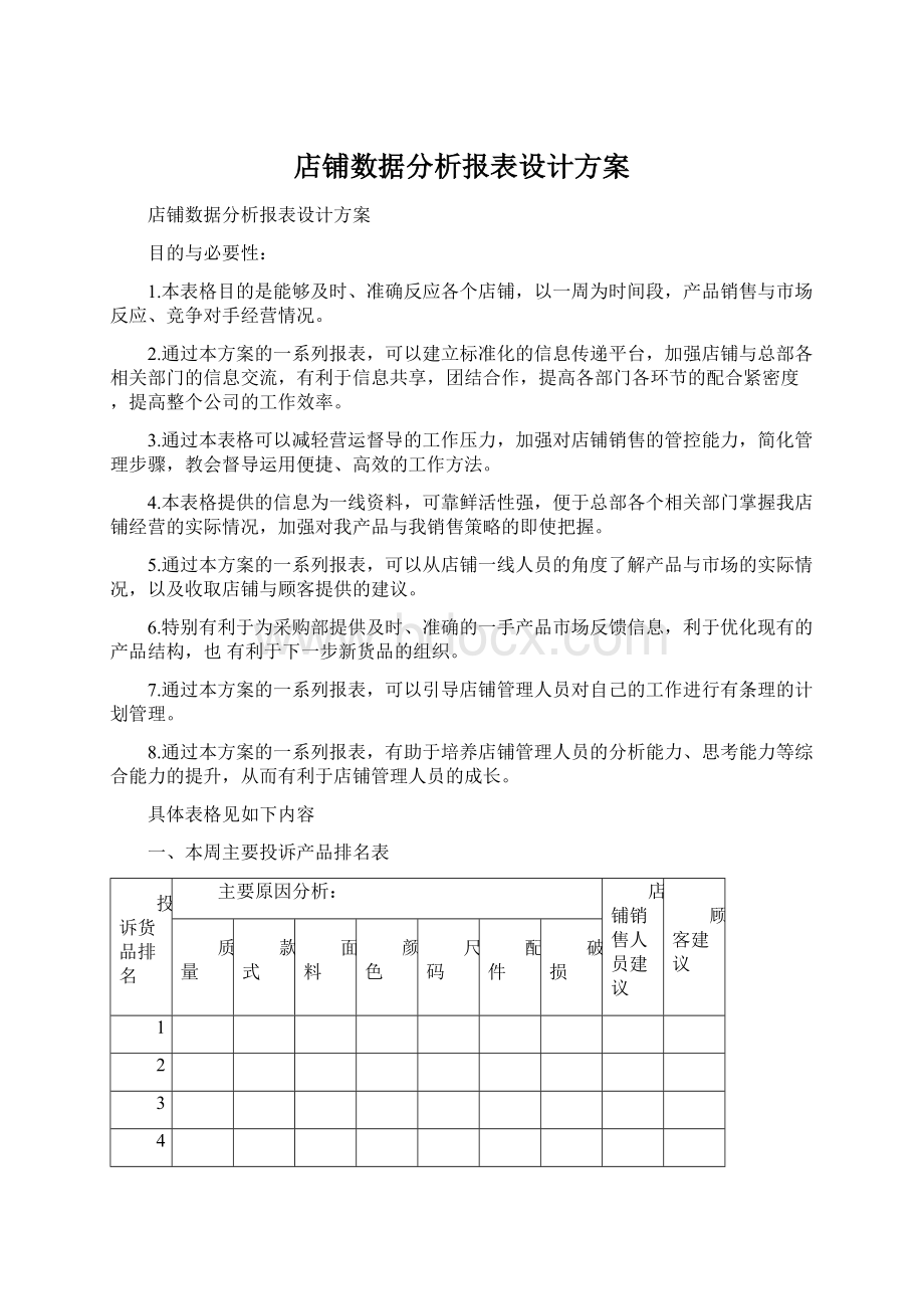 店铺数据分析报表设计方案Word文件下载.docx