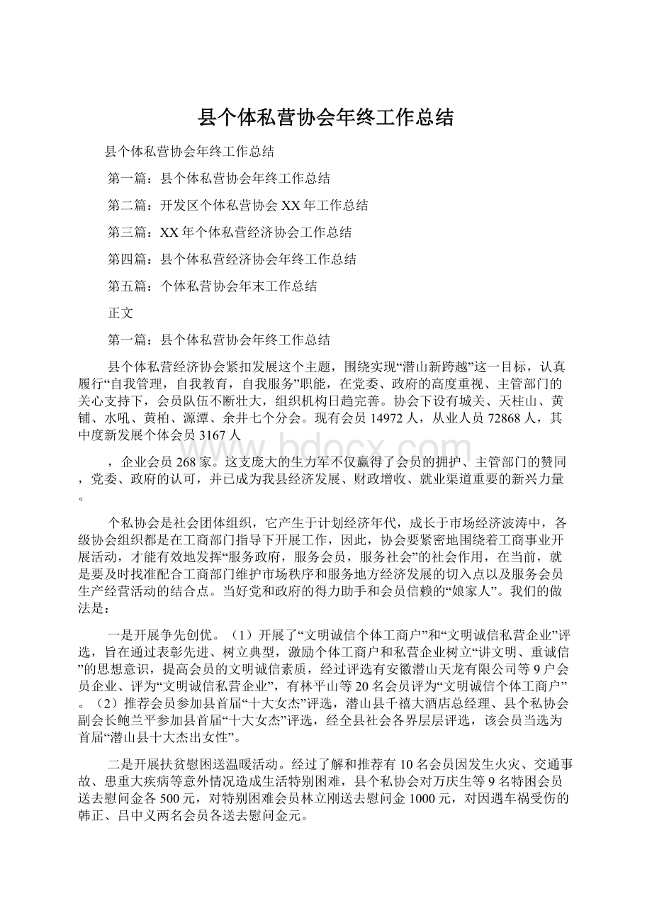 县个体私营协会年终工作总结Word文档下载推荐.docx