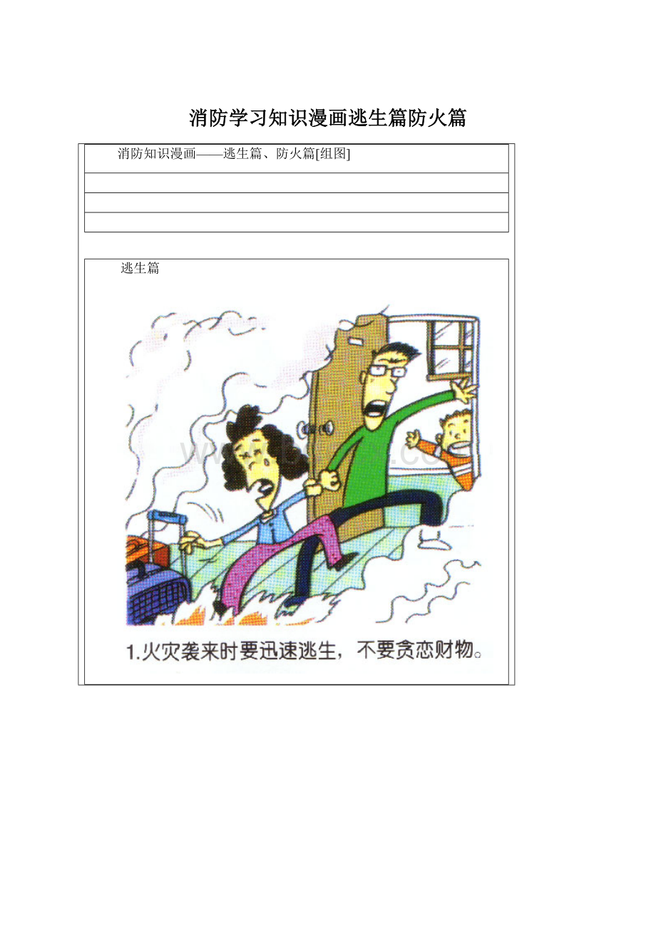 消防学习知识漫画逃生篇防火篇.docx