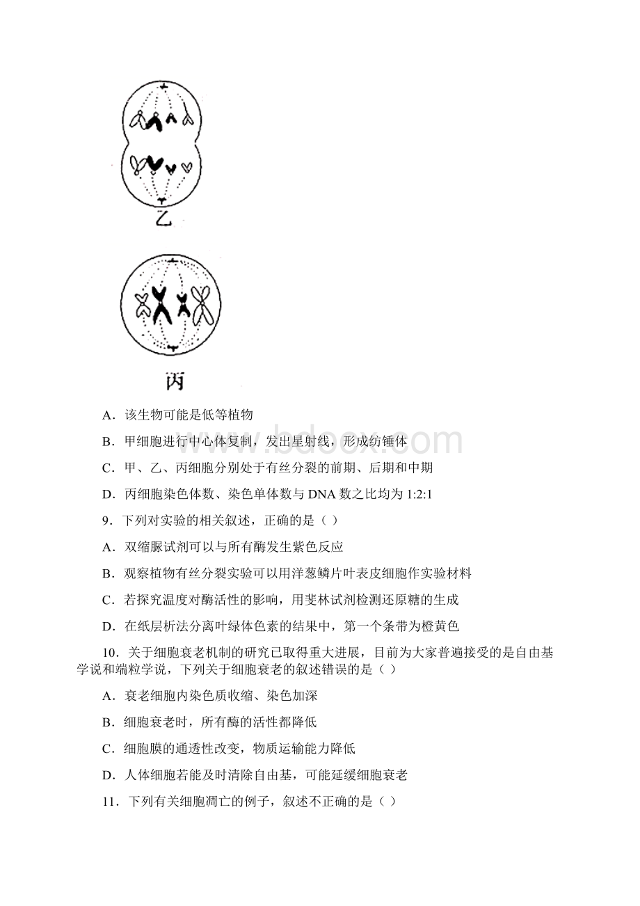 湖南省张家界市慈利县高中一年级上学期期末抽测生物试题.docx_第3页