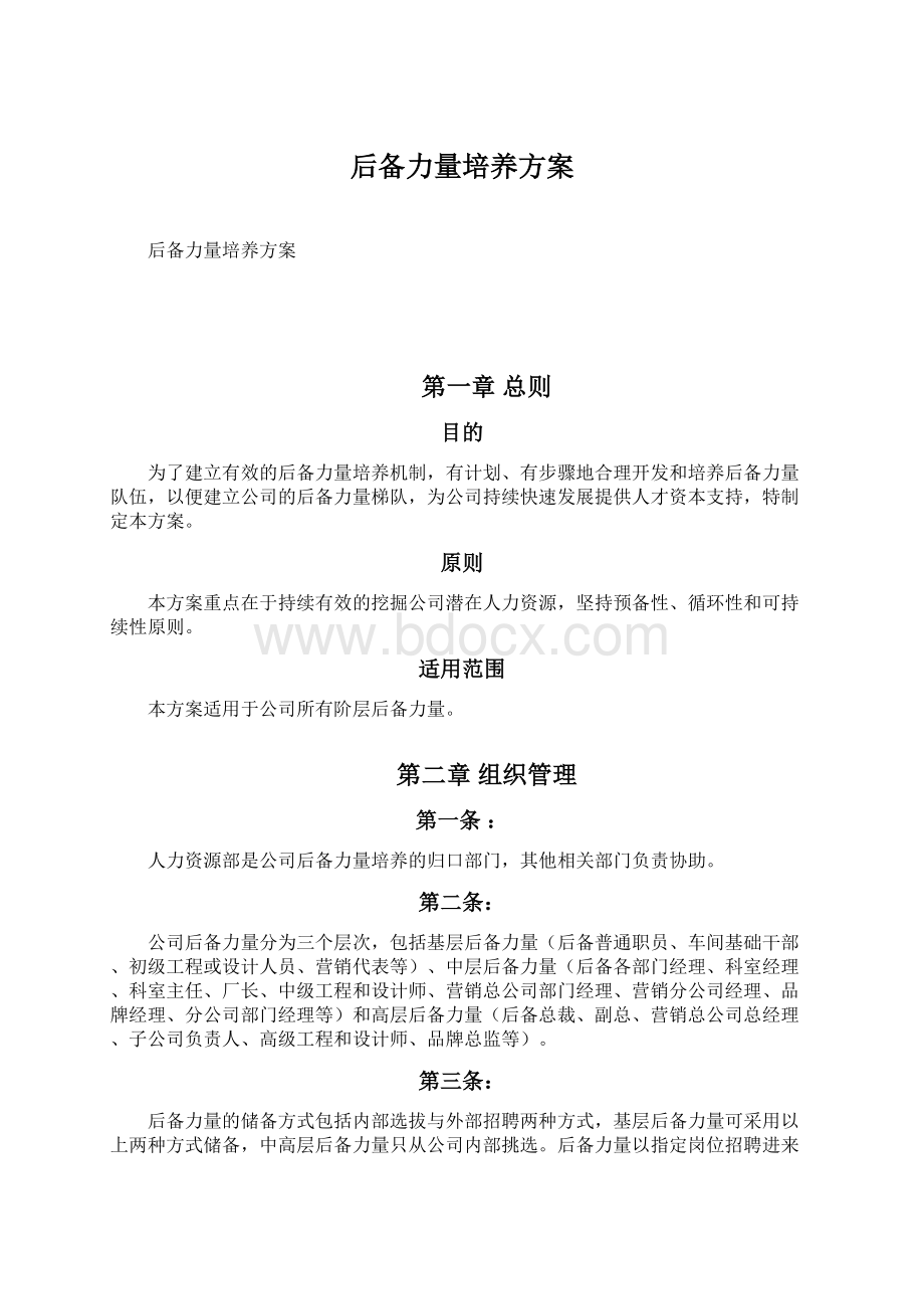 后备力量培养方案Word格式文档下载.docx_第1页