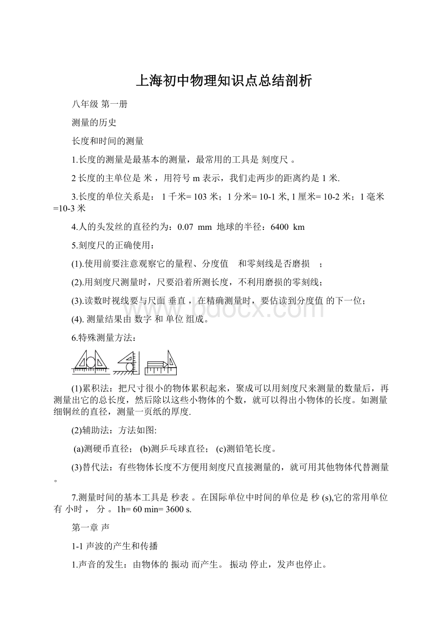 上海初中物理知识点总结剖析.docx