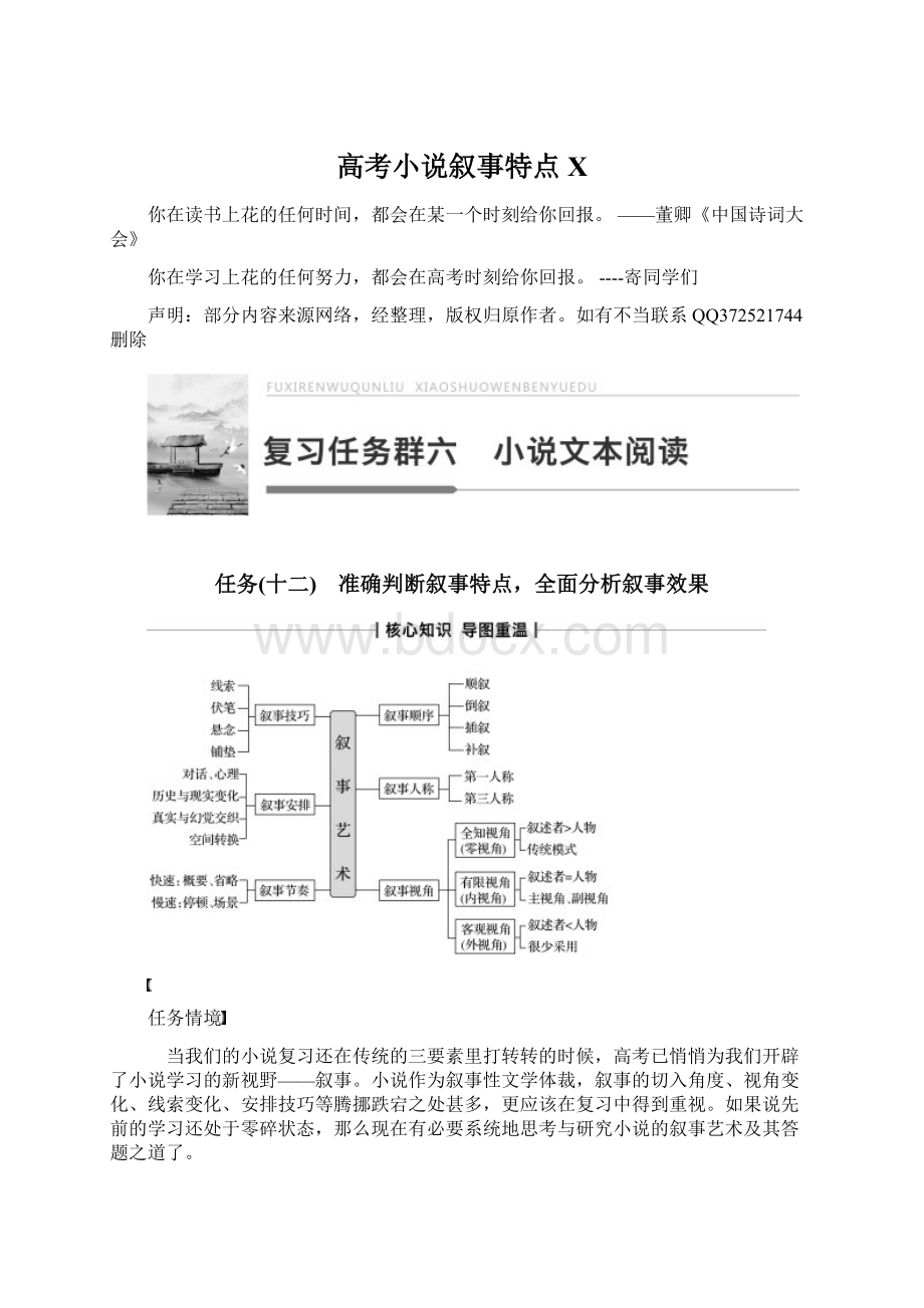 高考小说叙事特点XWord文件下载.docx