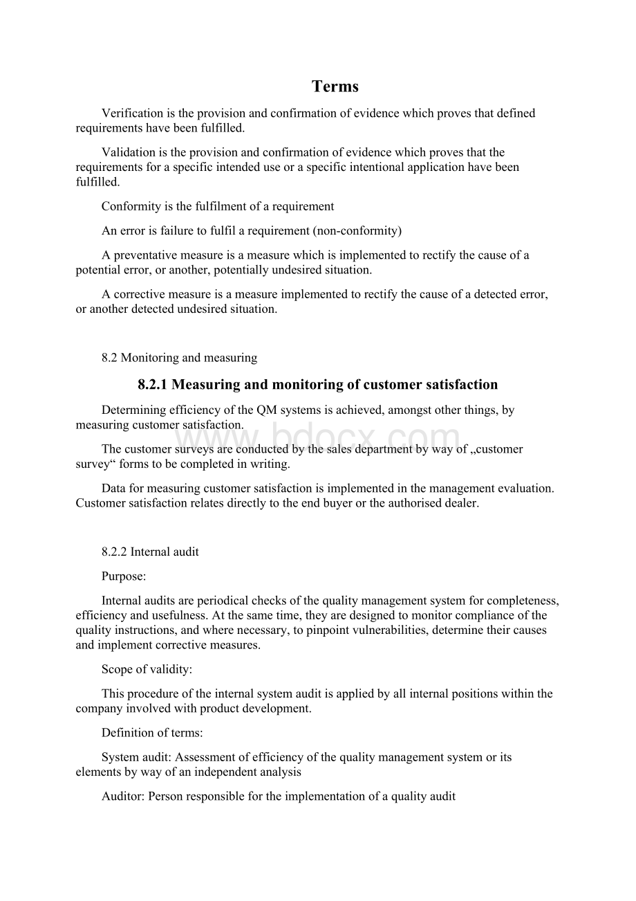 QUALITY MANAGEMENT HANDBOOKMeasuring Analysis and Improvement.docx_第2页